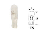 pære med glasfod 12v t5, b2x4,6d