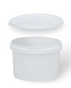 boll-beholder hvid plast 0,24l med låg 0070197