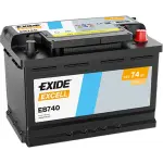 Batteri Exide Excell 74 Ah 680A 278 x 175 x 190 -+ eb740