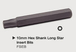toptul skruetrækker bit, lang torx 10mmx40, længde: 75mm