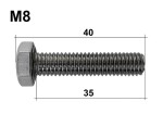 udløserbolt m8x35 rustfrit stål